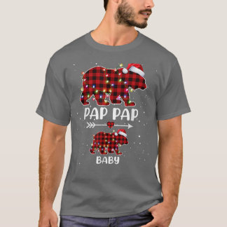 Xmas Plaid Bear Pap Pap Baby Polar Pregnancy Annou T-Shirt
