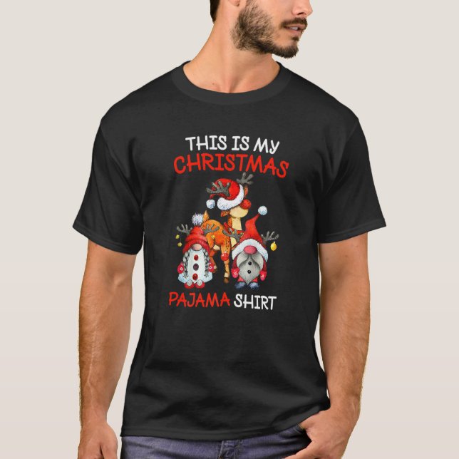 Xmas Plaid Gnome This Is My Christmas Pajama Men W T-Shirt (Front)
