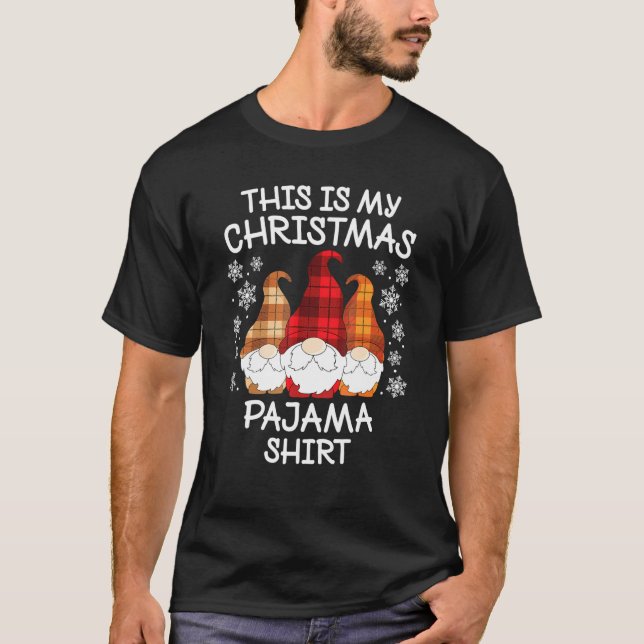 Xmas Plaid Gnome This Is My Christmas Pajama Men W T-Shirt (Front)