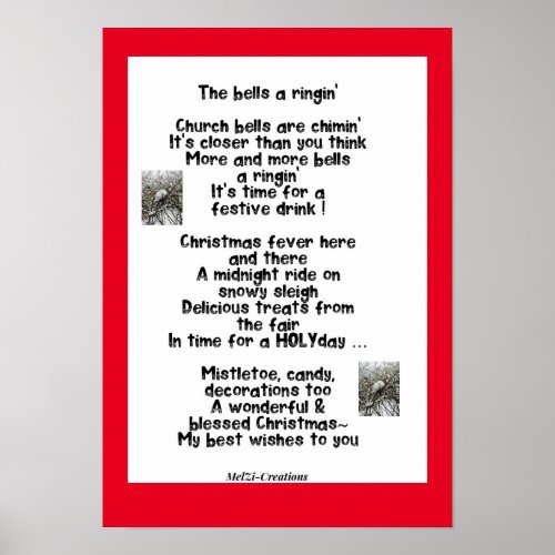 Xmas poster with beautiful sentimental poem