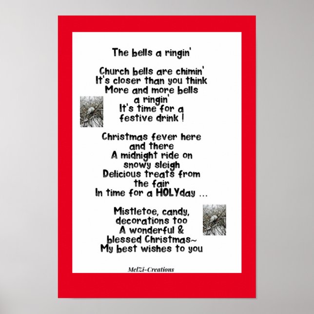Xmas poster with beautiful sentimental poem (Front)