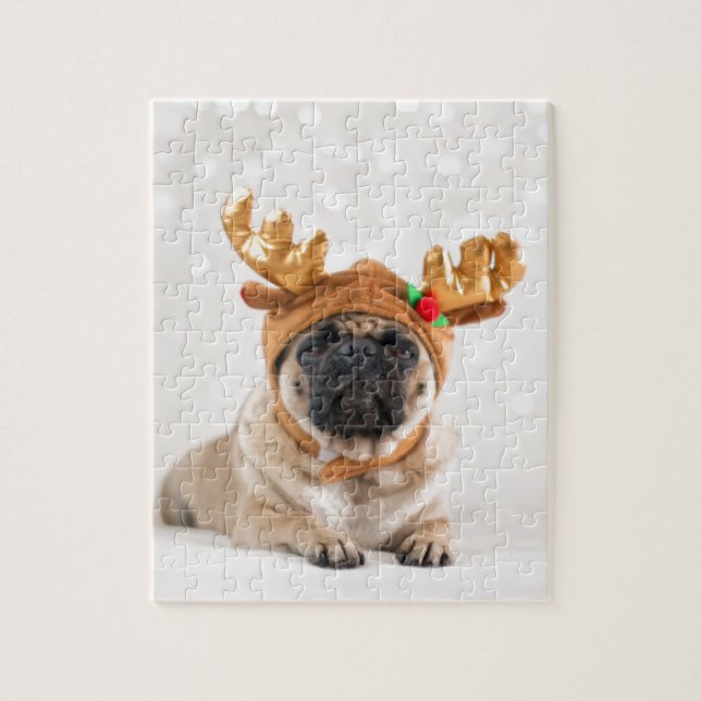 XMas Pug Jigsaw Puzzle (Vertical)