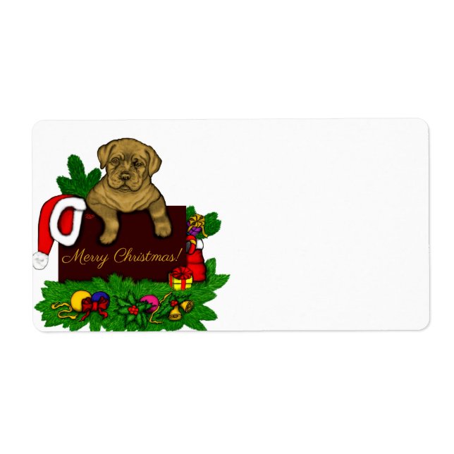 XMas Puppy Label (Front)