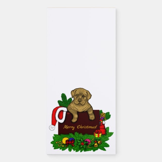 XMas Puppy Magnetic Notepad (Front)