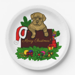 XMas Puppy Paper Plates