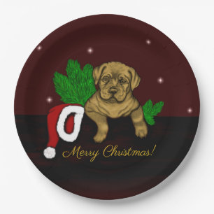 XMas Puppy Paper Plates