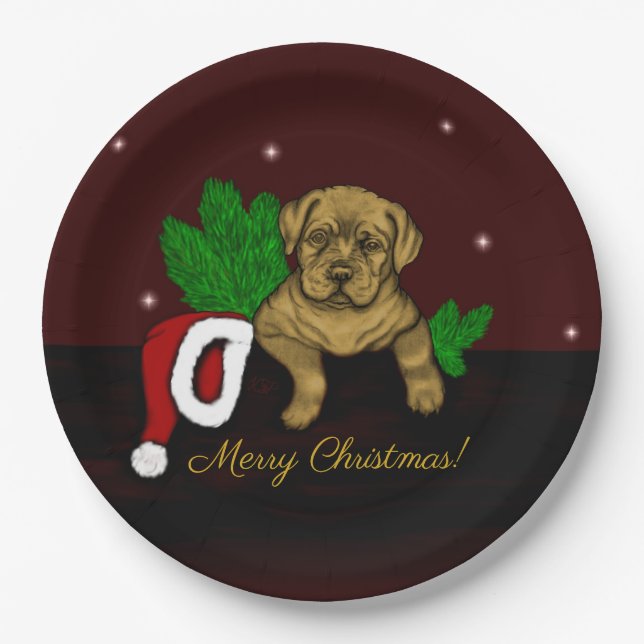 XMas Puppy Paper Plates (Front)