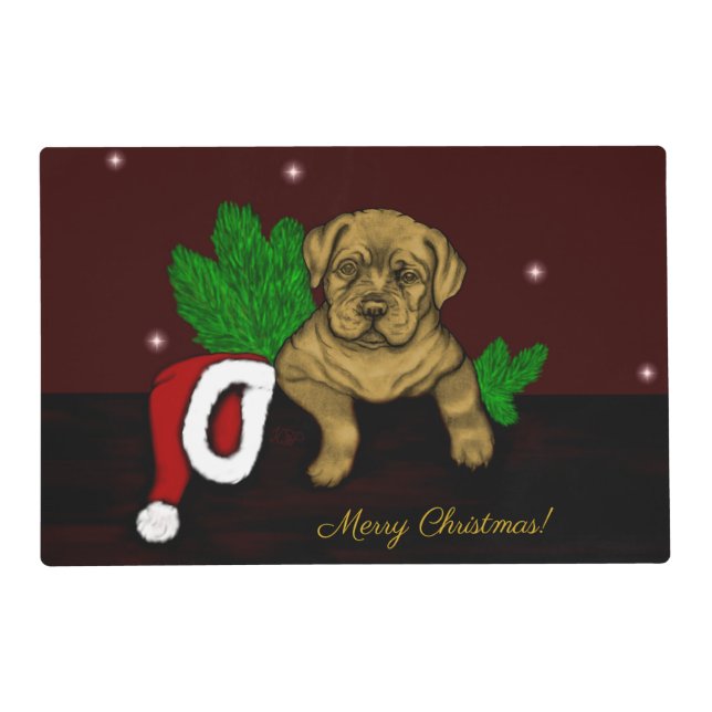 XMas Puppy Pet Mat (Front)