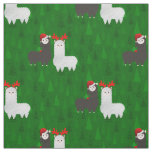 xmas reindeer alpacas fabric