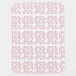 Xmas Reindeer Love Baby Blanket