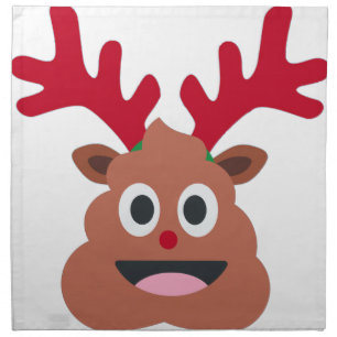 xmas reindeer poo emoji napkin