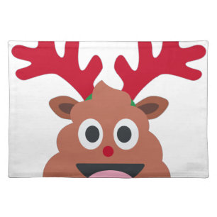 xmas reindeer poo emoji placemat