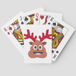 xmas reindeer poo emoji poker cards