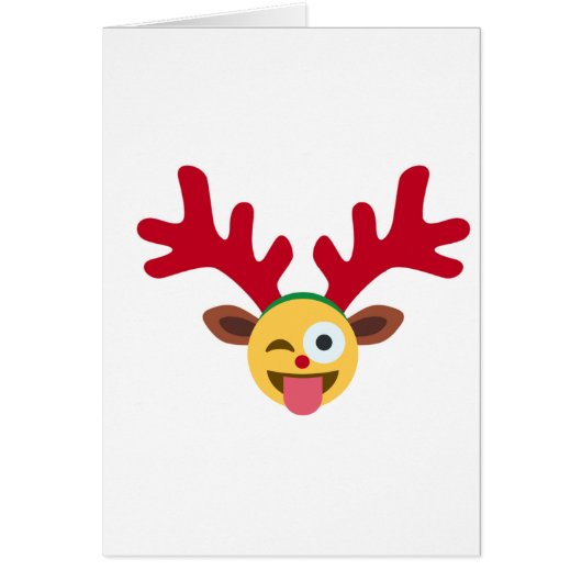 xmas reindeer wink emoji (Front)