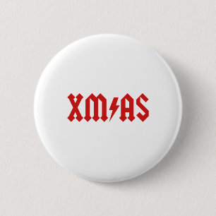 Xmas Rock Roll Heavy Metal Funny Christmas Xmas Fu Button