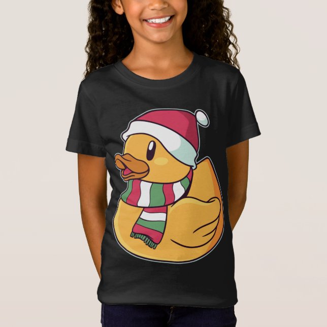 Xmas Rubber Ducky Duckie Duck Christmas Gift Cute  T-Shirt (Front)