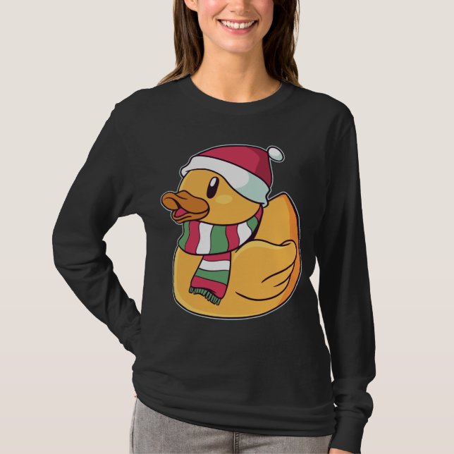 Xmas Rubber Ducky Duckie Duck Christmas Gift Cute  T-Shirt (Front)