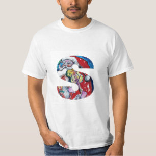 XMAS S LETTER /SANTA  CLAUS WITH VIOLIN MONOGRAM T-Shirt