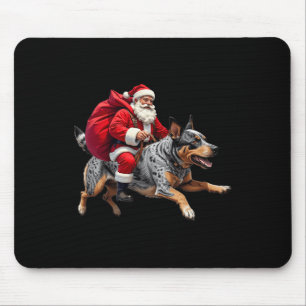 Xmas Santa Australian Cattle Dog Christmas Mouse Pad