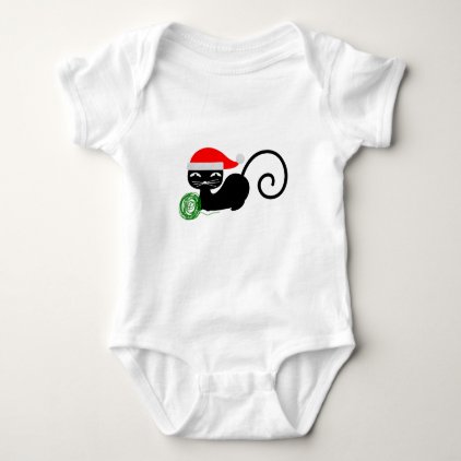 xmas santa cat baby bodysuit