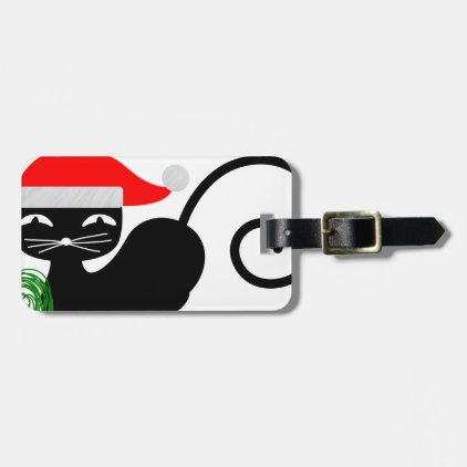 xmas santa cat bag tag