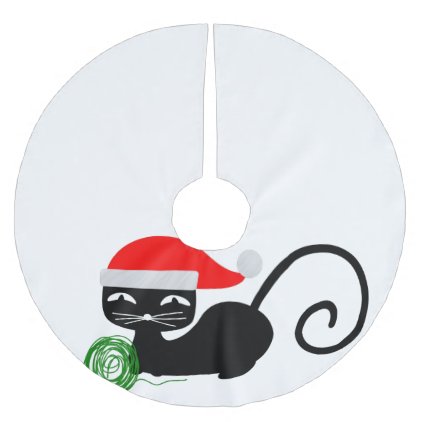 xmas santa cat christmas tree skirt