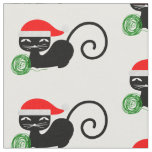 xmas santa cat fabric