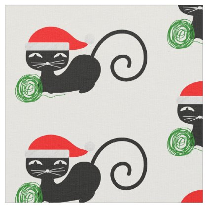 xmas santa cat fabric