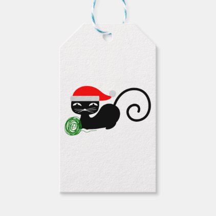 xmas santa cat gift tags