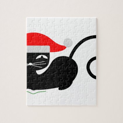 xmas santa cat jigsaw puzzle