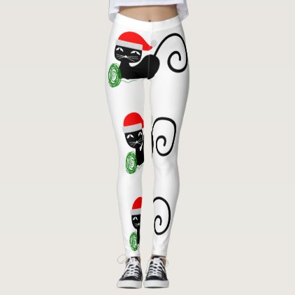 xmas santa cat leggings