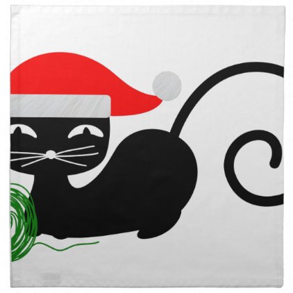 xmas santa cat napkin