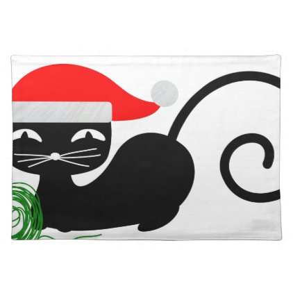 xmas santa cat placemat