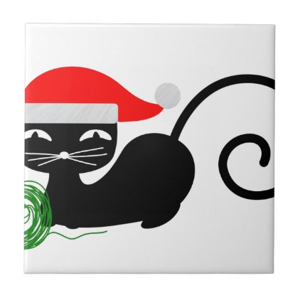 xmas santa cat tile