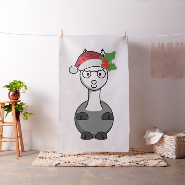 xmas santa claus alpaca christmas fabric (In Situ)