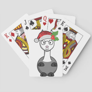 xmas santa claus alpaca poker cards