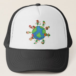 xmas santa claus elves trucker hat