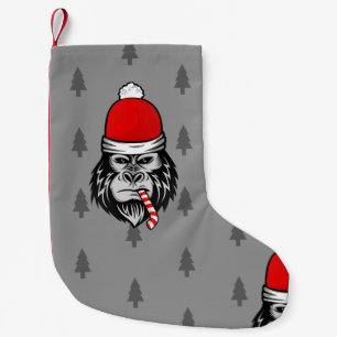 xmas santa claus gorilla small christmas stocking