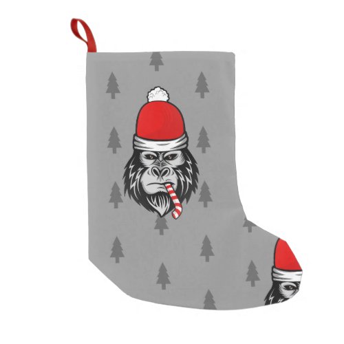 xmas santa claus gorilla small christmas stocking