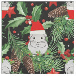 xmas santa claus guinea pig fabric