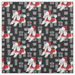 xmas santa claus poodle fabric