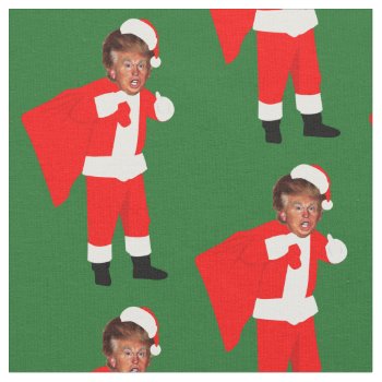 Xmas Santa Donald Trump Fabric by funnychristmas at Zazzle