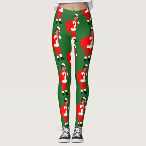 xmas santa donald trump leggings