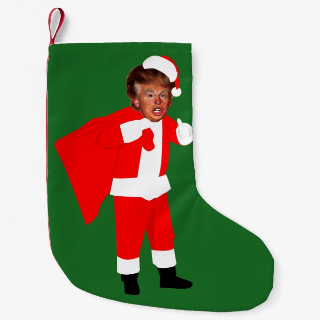 xmas santa donald trump small christmas stocking (Front)