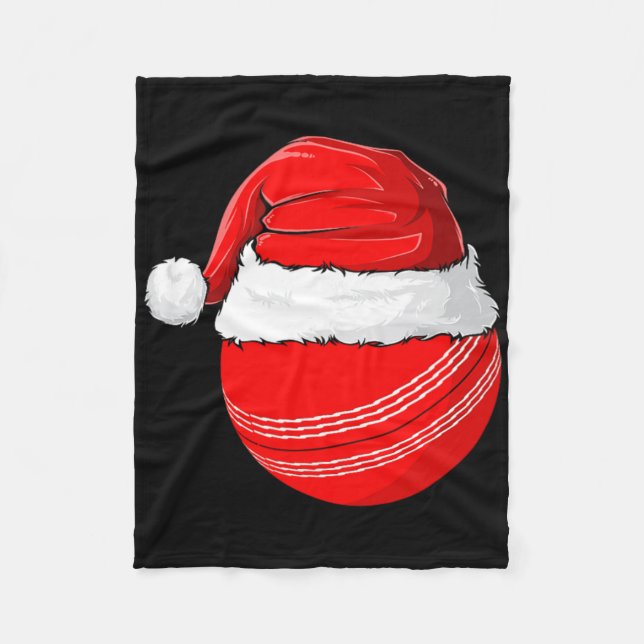 Xmas Santa Hat Christmas Cricket  Fleece Blanket (Front)