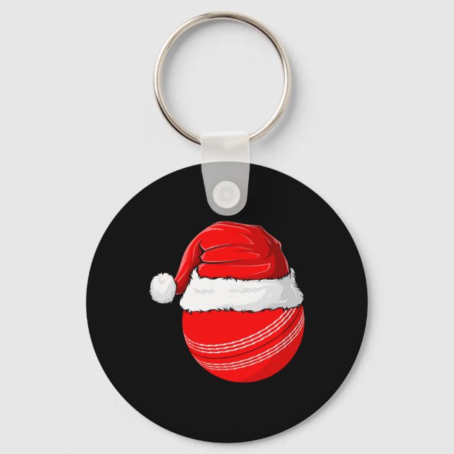 Xmas Santa Hat Christmas Cricket  Keychain (Front)
