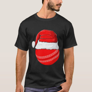 Xmas Santa Hat Christmas Cricket T-Shirt