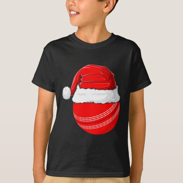 Xmas Santa Hat Christmas Cricket  T-Shirt (Front)