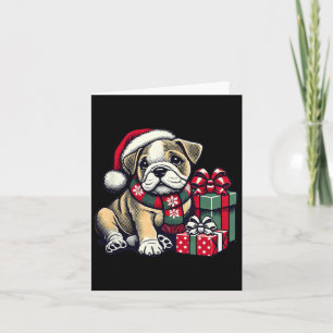 Xmas Santa Hat English Bulldog 1 Card