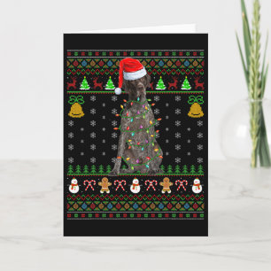 Xmas Santa Hat German Shorthaired Pointer Dog Ugly Card